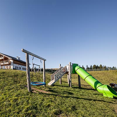 Per i Vostri bambini molto spazio per scatenarsi nel nostro parco giochi e sul nostro prato